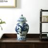 Classical Blue and White Porcelain General Jar Ceramic Candy Pots Tea Caddy Cereal Dispenser Storage Jars Cosmetic Containers