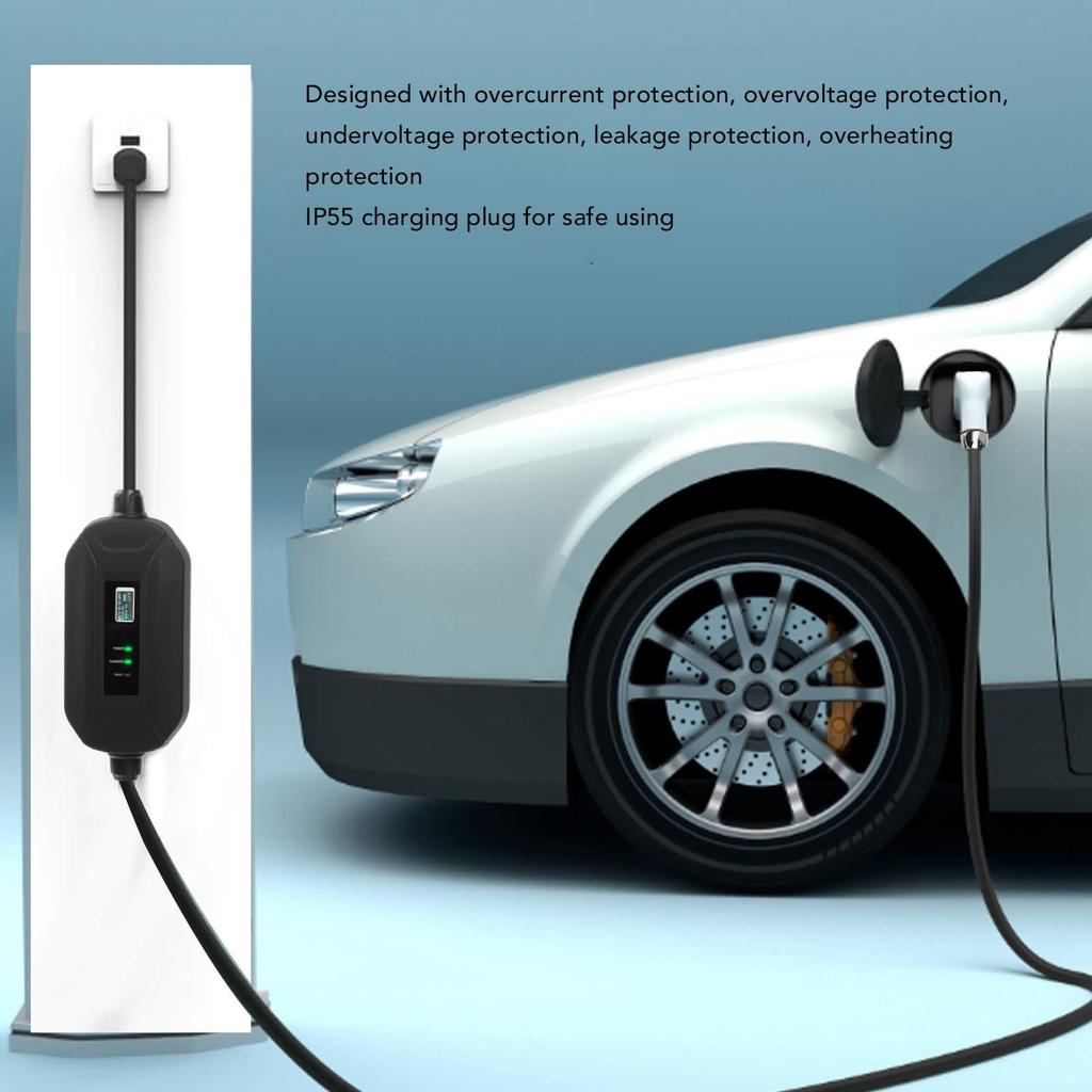 Electric Vehicle EV Charger Adjustable for Home Car Includes SAE J 1772 Fast Charging Cable Cable, 100-240V, 16A, Current, 50/60Hz, Charging,