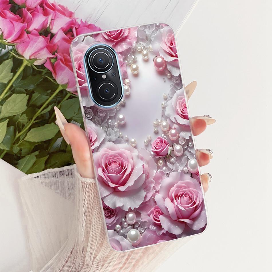 For Huawei Nova 9 SE Nova9 Cute Flower Butterfly Cat Painted Case For Huawei Nova 9 9SE Soft Silicone TPU Phone Cases