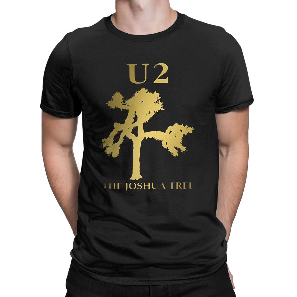 Men U2 Band T Shirts Premium Joshua Tree Cotton Clothes Crazy Short Sleeve Round Collar Tees Party T-Shirts