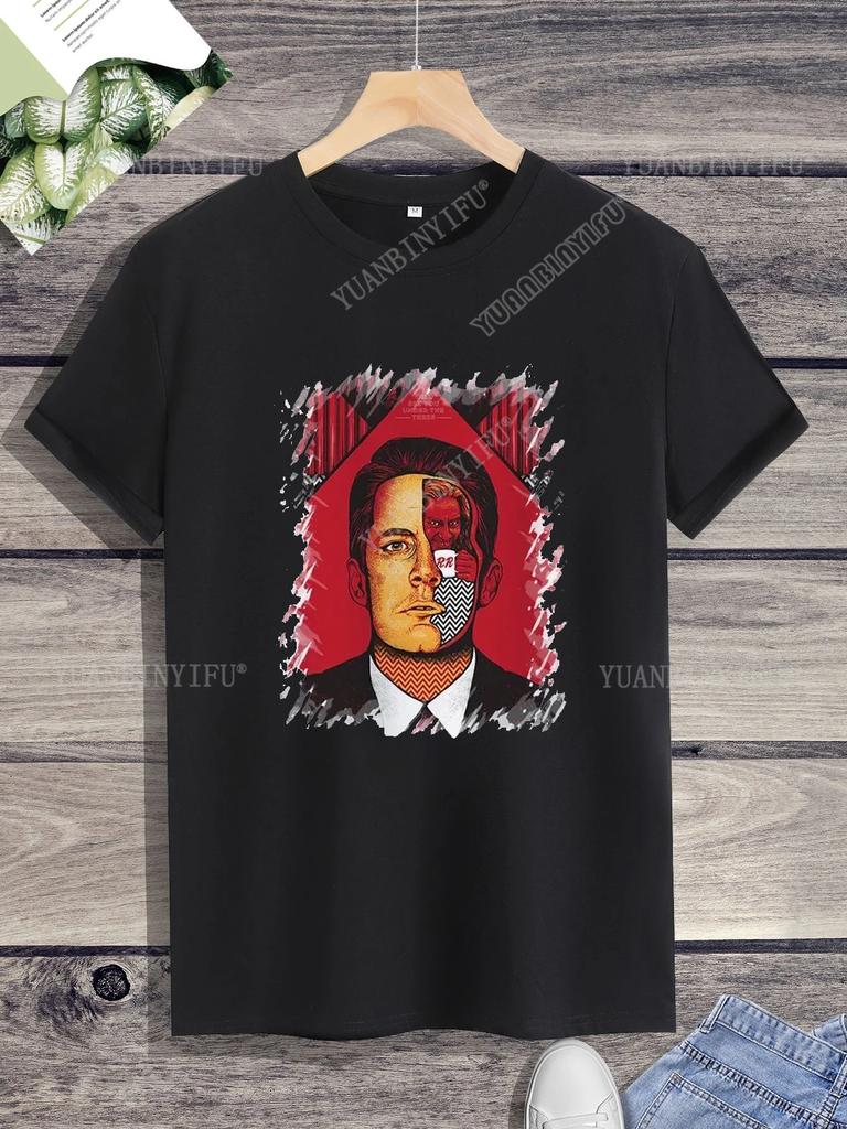 Hipster Twin Peaks Printed Unisex Shirt Loose T-shirt Top Short Sleeve O-neck Street Hot Sale