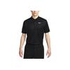 Nike Solid Color Logo Emblem Collar Short Sleeve Polo Shirt Men Black DV8538-010