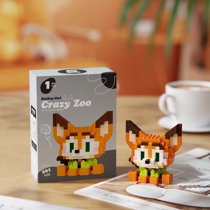 Building Blocks Nick Wilde Judith Laverne Hopps Assembly Model Kit Desktop Ornament Doll Boys' Puzzle Toys Collectible Zootopia