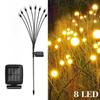 6/8 LED Solar Garden Light Swing Waterproof LED Firefly Lamp Flexible Wire for Outdoor Yard Patio Christmas New Year Decoration