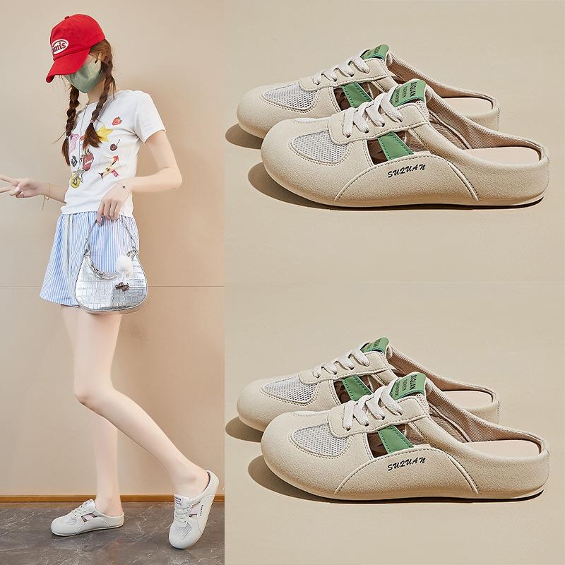 Summer Half-support White Shoes New Style of Female Students Mesh Breathable Height-enhancing Casual Shoes