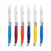 Set of 6 Table Knives - BON APPETIT - 23 Cm - Stainless Steel Blade - Colored Handles - Slightly Serrated Blade