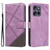 For Motorola Edge 50 Neo 5G/Moto S50 5G/Thinkphone 25 5G Case Leather Geometric Line Wallet Phone Cover with Wrist Strap