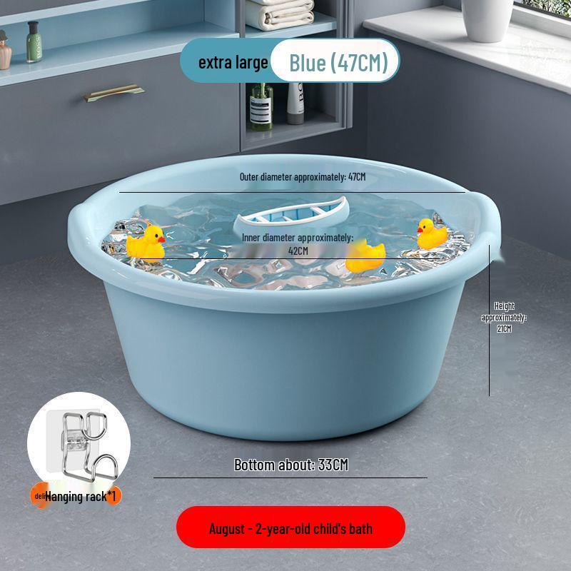 Extra Large Durable Plastic Washbasin for Laundry, Dormitory, Foot Soaking, and Baby Bathing