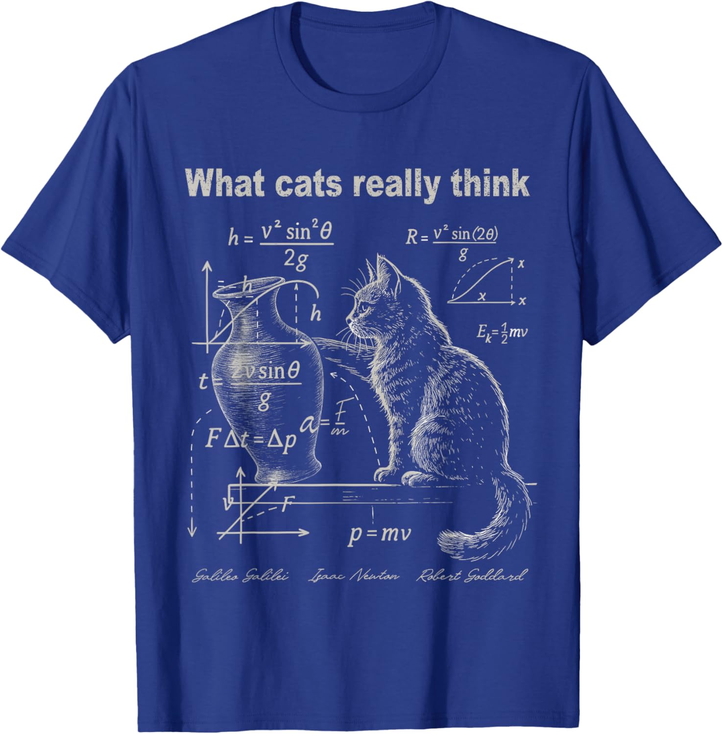 What Cats Really Think Funny Cat Physics Humor TShirt 100 Cotton ONeck Short Sleeve Summer Casual Mens Tshirt Streetwear S