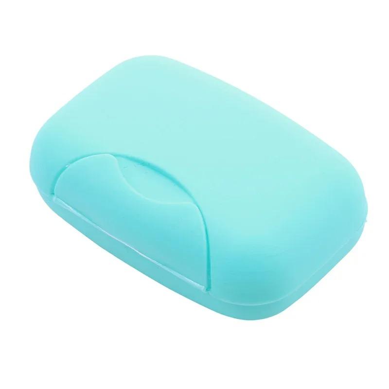 S/L Sizes Portable Travel Soap Box Bathroom Home Plastic Soap Holder Soap-Boxes with Cover Candy Color BXFZH02