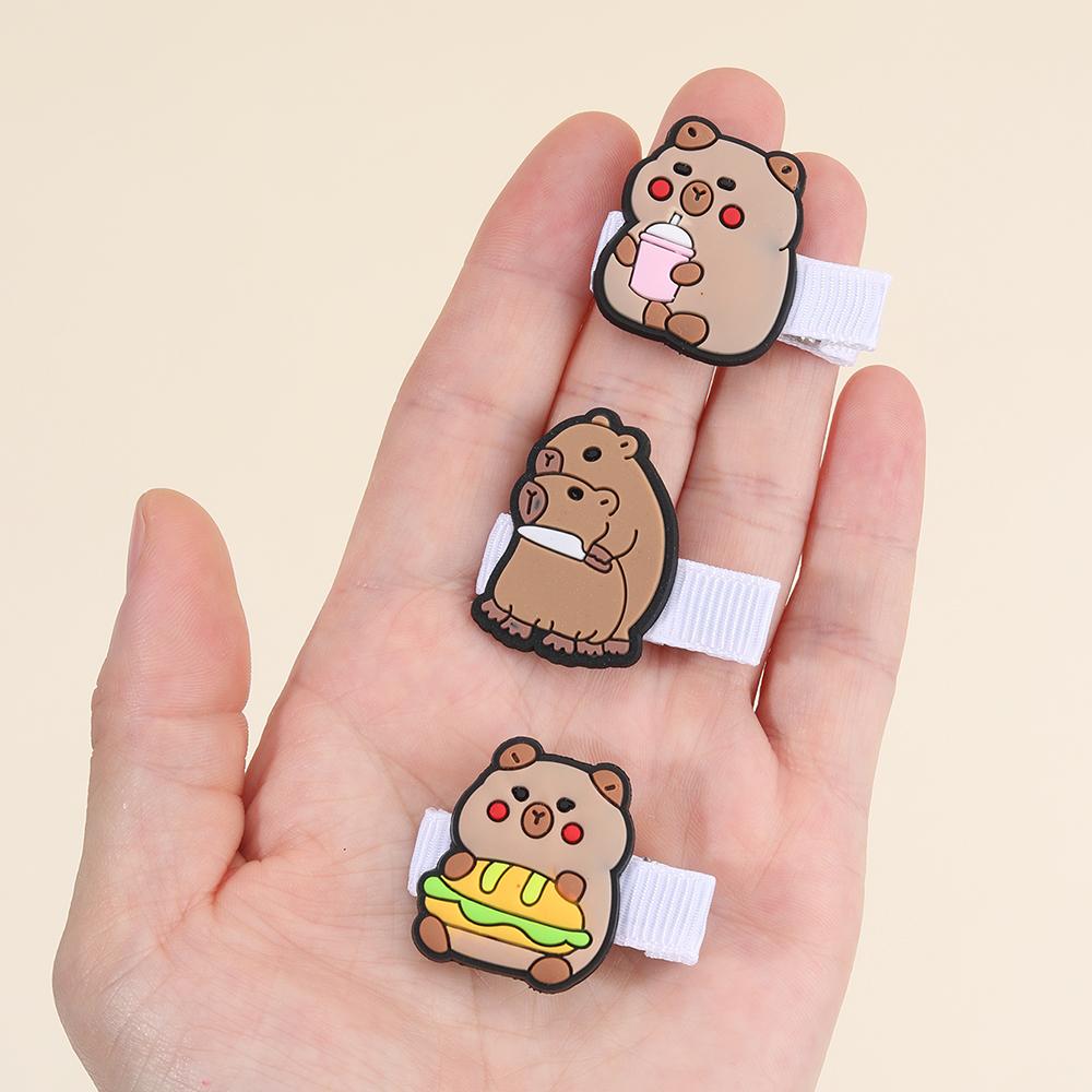 12Pcs Capybara Hair Clips Cartoon Cute Animal Hairpins Kawaii Bangs Mini Side Barrette For Baby Girls Kids Headwear Accessories