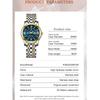 POEDAGAR Damen Edelstahl Dail Elegante Wasserdichte Leuchtende Quarz Datum Armbanduhren, Modische Damenuhr
