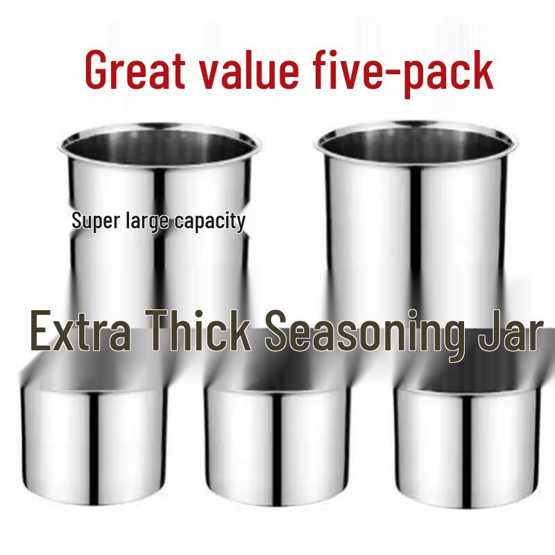 Commercial Stainless Steel Seasoning Jar Set with Lids