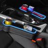 New Car Crevice Storage Box with 2 USB Charger Colorful LED Seat Gap Slit Pocket Seat Organizer Card Phone Bottle Cups Holder