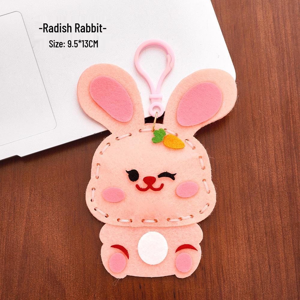 

Очаровательный животный фетровый кулон DIY швейный набор: Ручной работы мультяшный брелок-подвеска