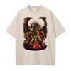 Japanese Anime T-shirt The Winged Dragon of Ra Y2k Washed T Shirt Men's Clothing Summer Short Sleeve Cotton Tees Tops