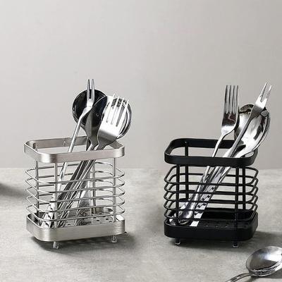 Stainless Steel Cutlery Holder Drainer Cutlery Drainer for Sink Chopstick and Knife Fork Spoon Storage Rack Kitchen Utensil Tool