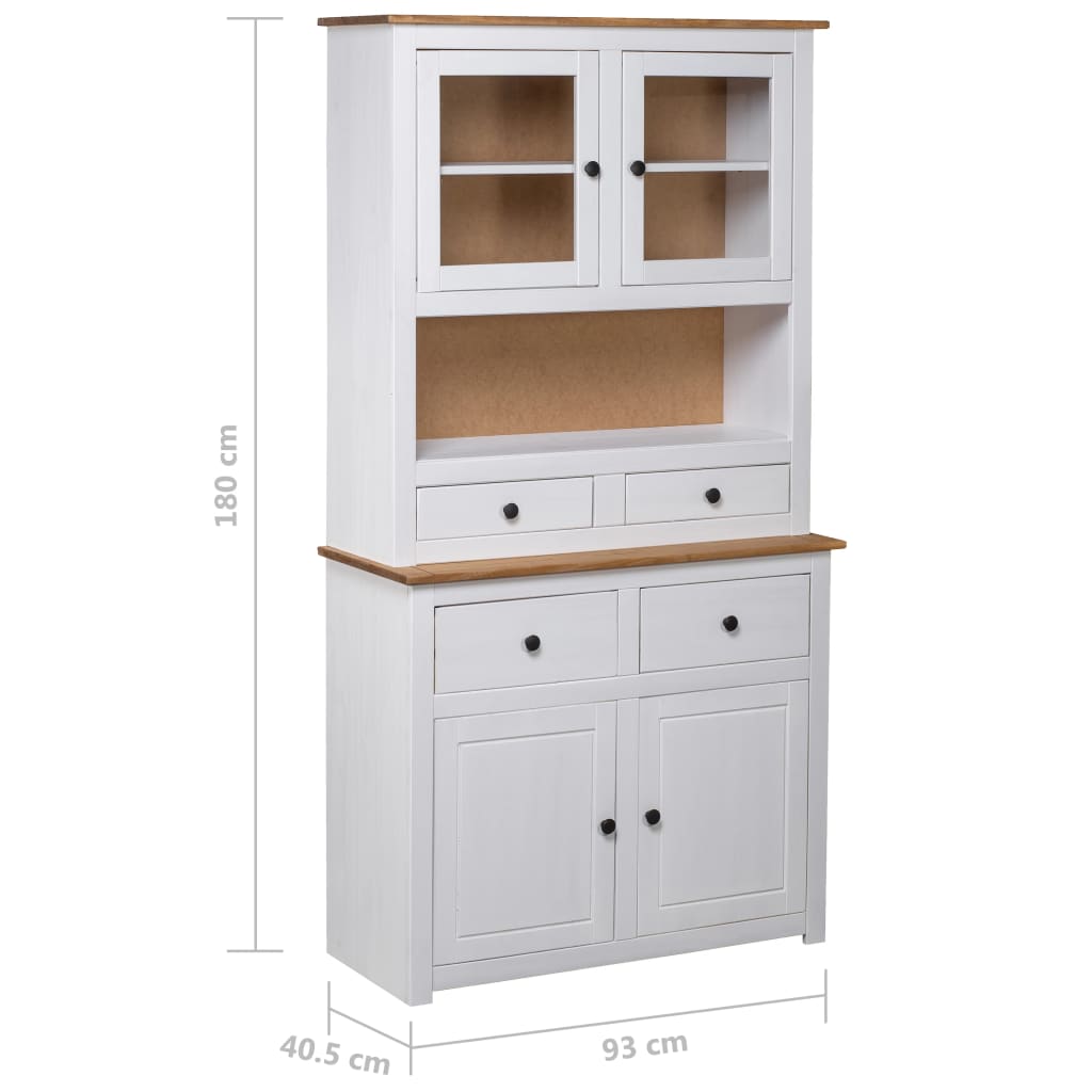 Highboard White 93 x 40.5 x 180 cm Pine Wood Panama