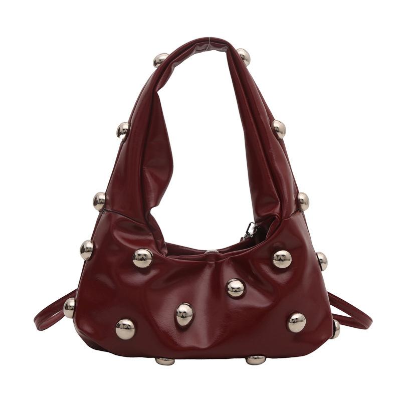 Personalized Pu Rivet Shoulder Bags Solid Color Crossbody Bag High-End Women Handbag Luxury Brand Satchel Small Tote Bag