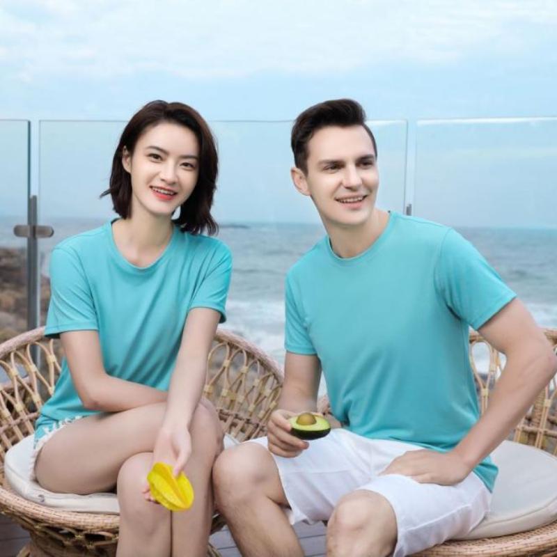 Minimalist Breathable Unisex Tee Solid Color Unisex T-shirt for Women and Men Summer Crew Neck Lightweight Tops YG-002