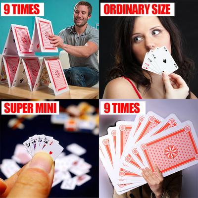 5 Größen 2/4/6/9 Mal. Lustige Super-Mini- und Super Big Giant-Neuheit, Poker-Spielkarten, Index, lustige Spiele, Spoof-Spielzeug, Streich-Requisiten