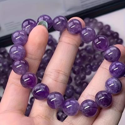 Elegante Braccialetto Elastico con Perle di Vetro a Cerchio Singolo da 8mm, Stile Semplice alla Moda, Senza Ciondolo, Accessorio Gioiello in Vetro