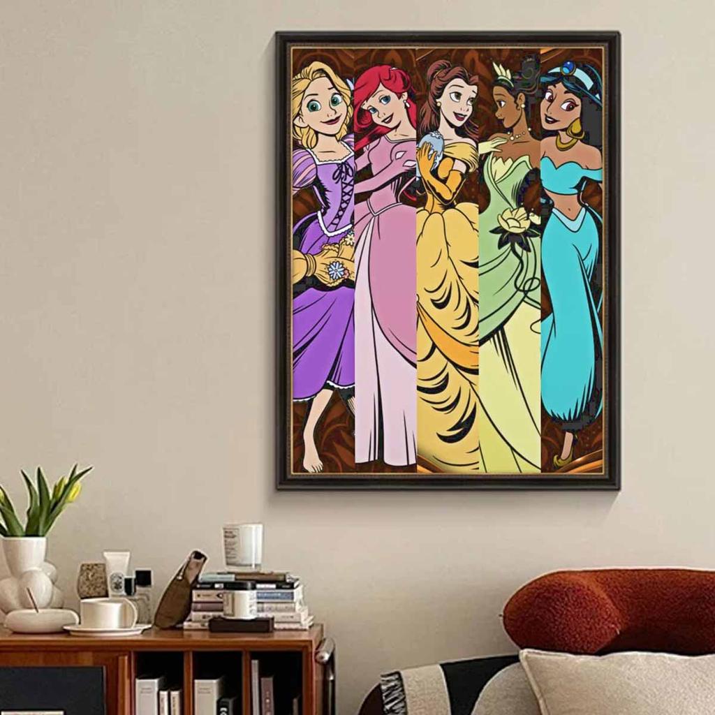 5D Diy Diamond Painting Lovely and Beautiful Princesses Full Drill Rhinestones Mosaic Embroidery Handmade Products Home Decor Gift