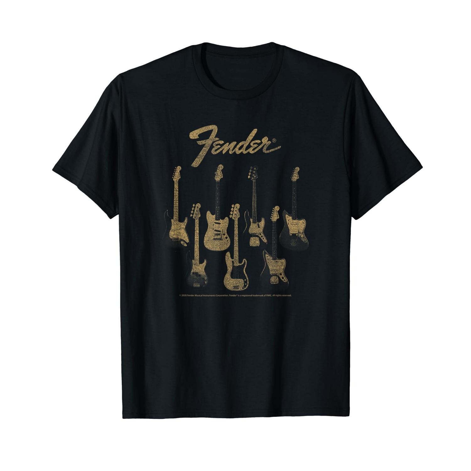 

Fender Guitar Selection Variety On Display Vintage Poster T-shirt XXXXXL різнокольоровий