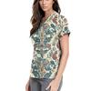 Womens Scrubs V Neck Floral Print Top Short Sleeve Uniforms & Scrubs Nurse Uniform Women Scrub Tops for Women UK