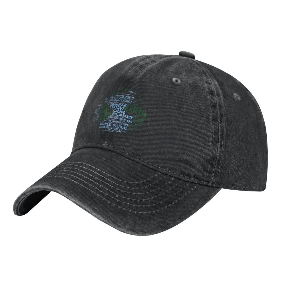 Planet Earth Saying Happy Earth Day  Baseball Caps Vintage Distressed Denim  Sun Cap Unisex Outdoor Summer Adjustable Hats Cap
