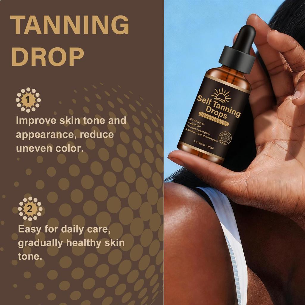 Self Tanning Drops-No Need For Sunlight-Mild Formuls-Improve Skin Tone And Appearance, Reduce Uneven Color-30ml