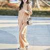 Women's Casual Wool Cardigan & High-Waisted Wide-Leg Knit Pants Set