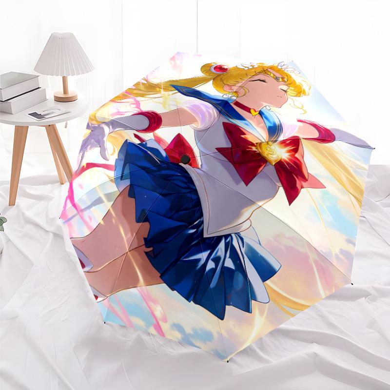 1pc Sailor Moon Umbrella, Sun Protection, And UV Shielding. It Has Eight Sturdy Ribs for Outdoor Use And Perfect As a Holiday Gift