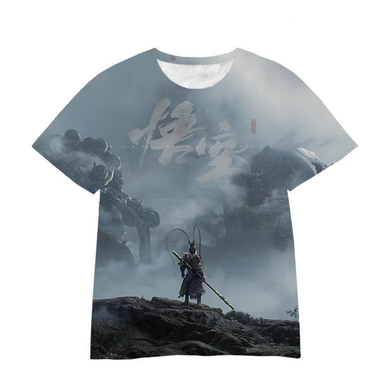 Wukong Cartoon Game 3D Digital Printed Loose Casual T-shirt