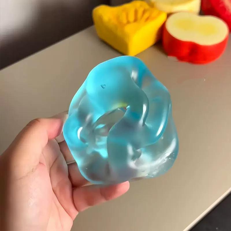 Blue Maltose Squishy Fidget Toys Transparency Coconut Oil Maltose Squeeze Toy Funny Anti-stress Sensory Toy for Adults Gifts