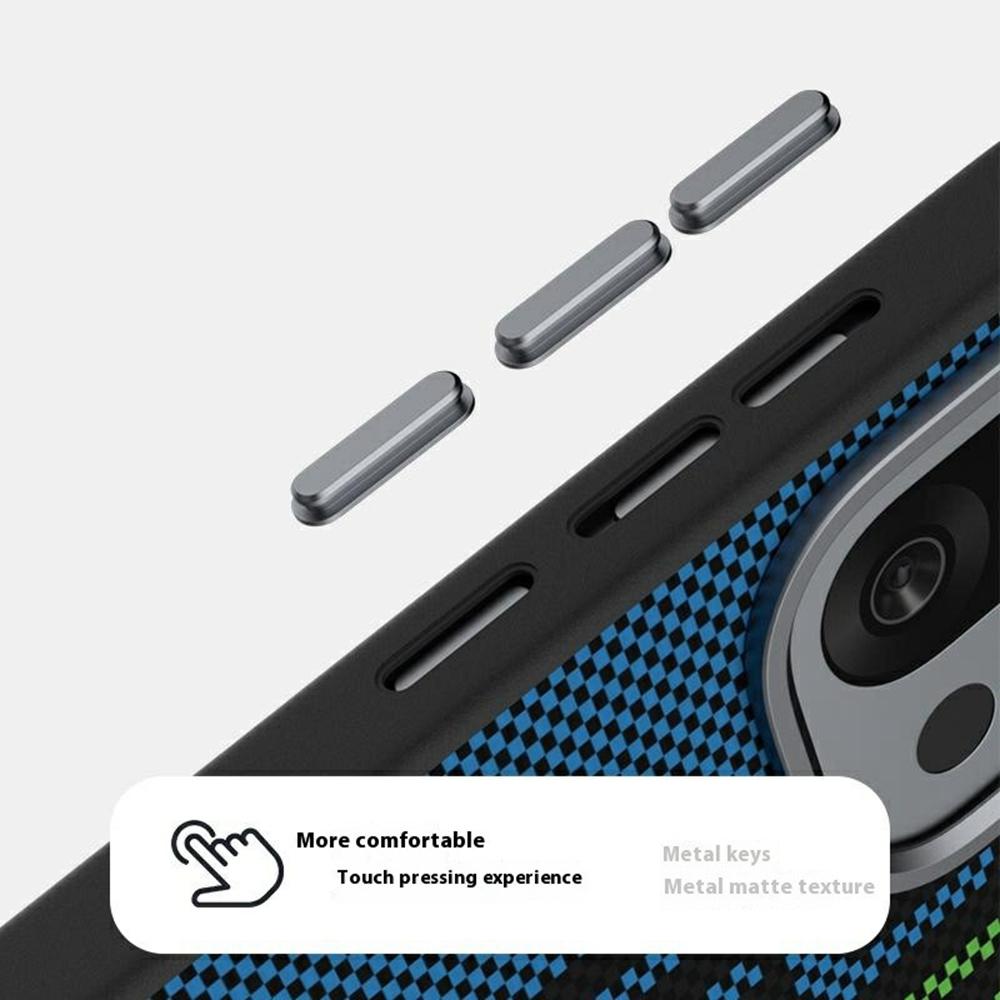 ABEEL Pro OnePlus 13T 5G Magnetický kryt Mikro-reliéf 6D Tištěný PC TPU Hliníková slitina Kožený kryt na telefon