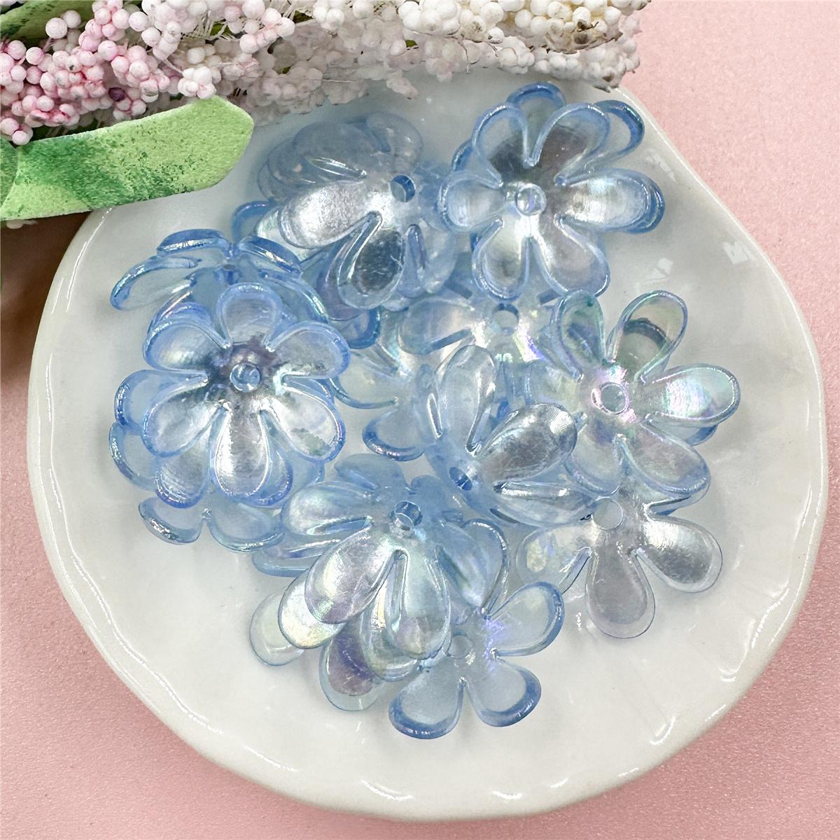 

Сосуд для изготовления украшений для волос, модные аксессуары «сделай сам», материалы ручной работы, свободные бусины, 20 шт., 6 лепестков, цветок синий