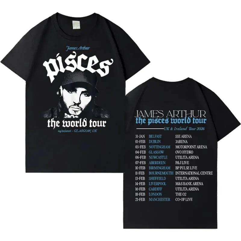 Rapper James Arthur 2026 TShirt Pisces World Tour TShirt Unisex Fashion Short Sleeve TShirt Loose Comfortable Street Style S