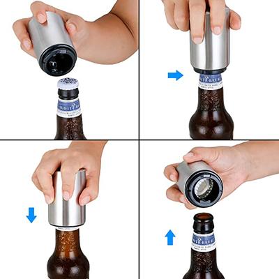 Automatic Beer Bottle Opener,Magnet Beer Opener,Stainless Steel Push Down Opener Wine Beer Soda Cap Opener Kitchen Accessories