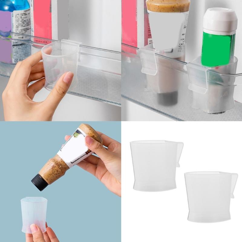2 Pieces Multipurpose Fridge Door Mounted Storage Racks Portable Sturdy PP Materials for Home Organization Use