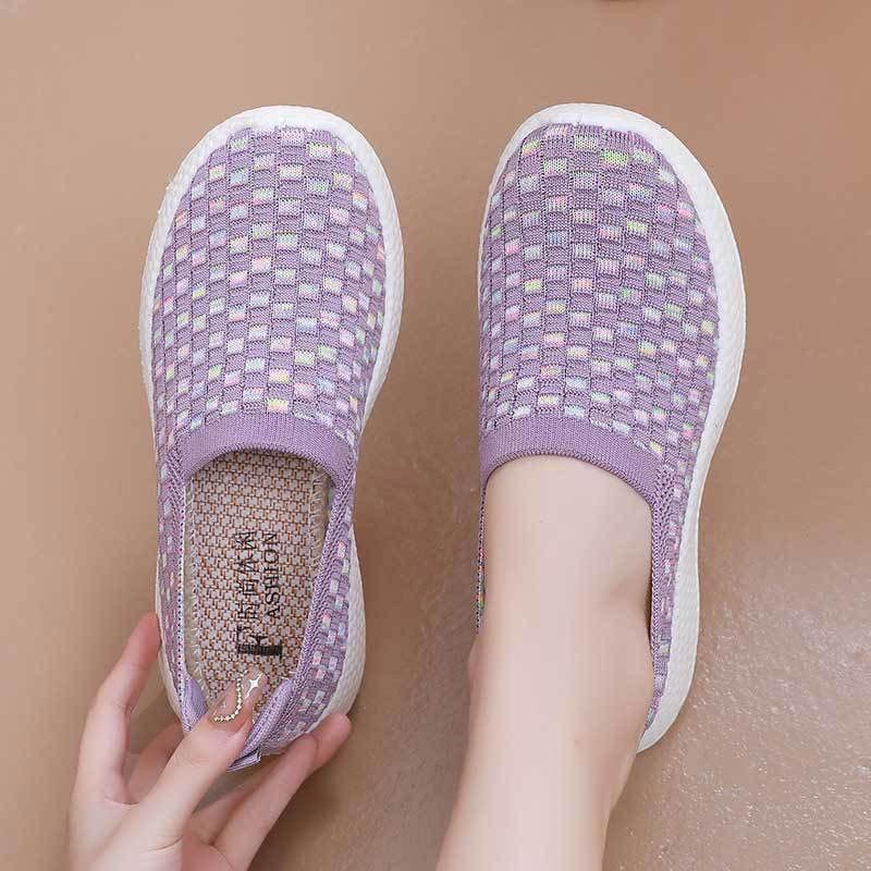 Trend Shoes Women's Summer New Old Beijing Cloth Shoes One Pedal Soft-soled Casual Shoes Platform Mother Shoes