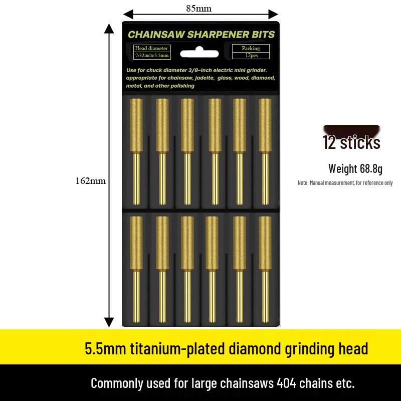 Electric Chainsaw Chain Sharpener Set with Abrasive Grinding Heads
