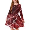 Girls' Summer Princess Dress Halloween Day- Long Sleeve A-Line T-Shirt Dress