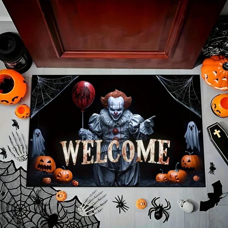 

VIKAMA Halloween Clown Theme Carpet Non-Slip Creative Weird Party Entrance Living Room Dark Wind Holiday Atmosphere Decoration 40x60cm