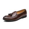 Duże męskie buty skórzane z frędzlami męskie rozmiar 38-46 męskie brytyjskie biznesowe eleganckie jednoprzyszywane mokasyny męskie