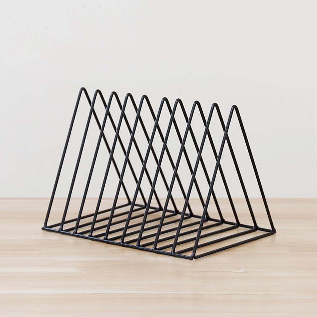 Desktop Rack Rustproof Simple Geometric Iron File Holder Decoration for Study Living Room