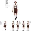 Stylish Men Oktoberfest Clothing Cosplay Costume Featuring Solid Shirt And Suspenders