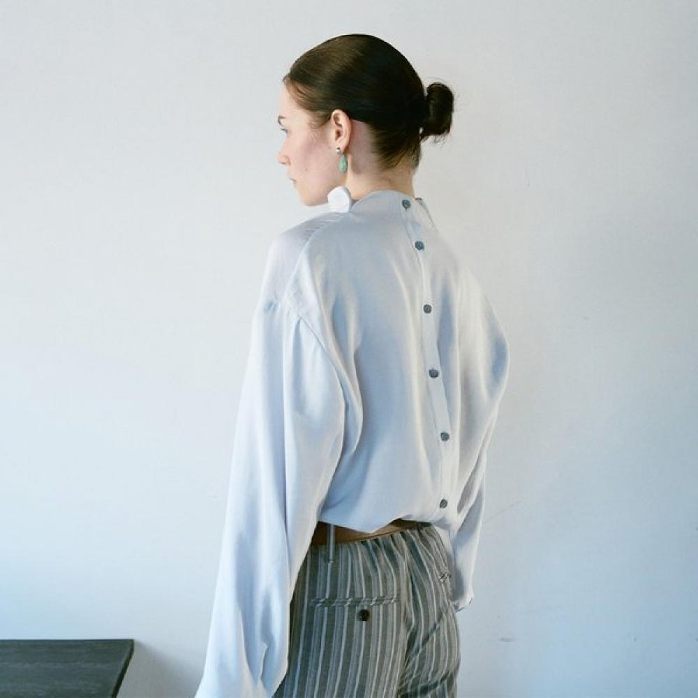 On On High Neck Sheer Blouse New6mb327