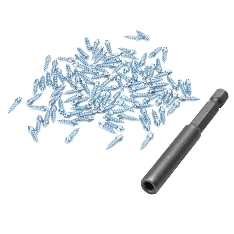 100Pcs Anti-Slip Tire Studs Screws Nails for Bicycle Hiking Shoes Anti-ice Snow Spikes