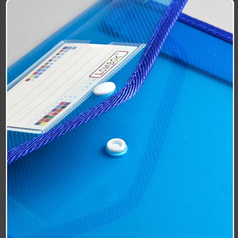 Transparent A4 Thickened Snap Button File Bag - Large Capacity Student Storage and Document Organizer